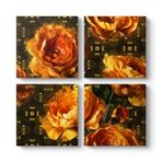 Turuncu Güller Tablosu 63 x 63-4 Parçalı