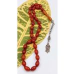 TURUNCU HARELİ ARPA KESİM ALPAKA PÜSKÜL KEHRİBAR TESPİH