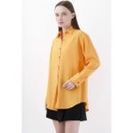 Turuncu Kadın Şık Gömlek Viskon Kumaş - XL