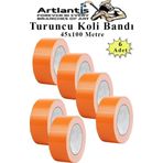Turuncu Koli Bantı 100 Metre 6 Adet 45mm x 100 Metre Renkli Koli Bandı Extra Güçlü Formül Akrilik Koli Bandı