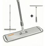 Turuncu Koli Dev Boy Mop Yer Silme Paspası | Silikon Cam Çekçek | Sağlam Teleskopik Sap | Mikrofiber Sprey Sihirli Mop