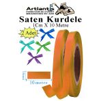 Turuncu Kurdele Saten 1 Cm 10 Metre 2 Adet Saten Kurdela Parlak Hediye Ve Süsleme Şeridi Süs Paketleme Çiçek Saç El