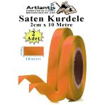 Turuncu Kurdele Saten 2 Cm 10 Metre 2 Adet Saten Kurdela Parlak Hediye Ve Süsleme Şeridi Süs Paketleme Çiçek Saç El