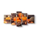 Turuncu Mumlar Tablosu 182 x 90-5 Parçalı