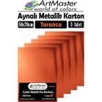 Turuncu Renkli 50X70 Metalik Aynalı Fon Kartonu 5 Adet 1 Paket Artmaster Metalik Aynalı Fon Kartonu - Standart