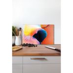 Turuncu Renkli Dalgalar Cam Kesme Tahtası, Silikon Ayaklı, Isıya Kırılmaya Dayanıklı, Sunum Tablası - 30 x 45 cm