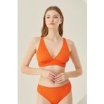 Turuncu Reps Üçgen Tek Üst Bikini