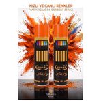 Turuncu Sprey Boya 200 Ml 2 Adet Südor Hızlı Kuruyan Renkli Profesyonel Canlı Renk Ahşap Plastik Demir Metal Porselen