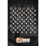 Turuncu Sticker Lv Desen Kaplama Sticker Etiket 25X25 cm - Araç -Motor - Laptop - Kask Etiket - Beyaz