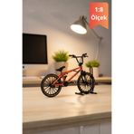 Turuncu Yüksek Kaliteli Metal 1:8 Ölçek Bmx Bisiklet Standlı Koleksiyonluk Die Cast Model Bisiklet
