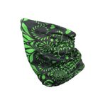 Tusah Bandana Boyunluk, Spor Boyun Isıtıcı, Yarım Yüz Maske, Yeşil-Siyah, Unisex