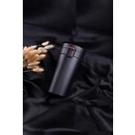 Tusah Siyah Termos Mug 380 Ml Baskı Yapılabilir Tek Ebat Siyah