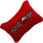 Tusba Market Honda Uyumlu Kırmızı Polar Ortopedik Araç Koltuk Seyahat Nakışlı Boyun Yastık / Tekli