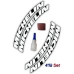 Tusba Market Michelin Otomobil Motosiklet 3D Araç Lastik Jant Yazısı Arma Sticker Şerit | Beyaz _ 4'lü Set - 35/40