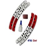 Tusba Market Speedhunters Otomobil Motosiklet 3D Lastik Jant Yazısı Arma Sticker Şerit | Kırmızı Beyaz _ 4'lü - 35/40 - Beyaz - Kırmızı