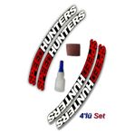 TUSBA MARKET Speedhunters Otomobil Motosiklet 3D Lastik Jant Yazısı Arma Sticker Şerit | Kırmızı Beyaz _ 4'Lü Set
