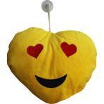 Tusba Market Torpido Pandizot Üstü Araç Ön Arka Cam Oto Ayna Aksesuar Süs / Kalp Gözlü Gülen Surat Emoji Yastık - Sarı
