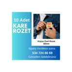 Tu&Se Candles Kare Rozet 10 Adet Kişiye Özel Kare Rozet 50X50 Mm – 10 Adet Set, İğneli Arka Yüzey, Canlı Baskı