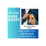 Tu&Se Candles Kare Rozet 40 Adet Kişiye Özel Kare Rozet 50X50 Mm – 40 Adet Set, İğneli Arka Yüzey, Canlı Baskı