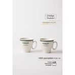 TUSE LIVING One More Shot Green Üzeri Yazılı 2 Parça Porselen Espresso Kahve Fincanı 80 ml - Yeşil Yeşil