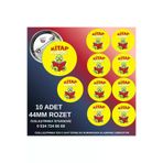tuse rozet dükkanı 10 Adet Kitap Kurdu Rozeti Kitap Kurdu– 44Mm Buton Rozet, 10 Adet Kişiye Özel