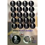 tuse rozet dükkanı 20 Adet 10 Kasım Atatürk Rozeti 10 Kasım 44Mm Buton Rozet 20 Adet Atatürk Rozeti