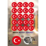 tuse rozet dükkanı Türk Bayrağı Rozeti 20 Adet – 44mm Ay Yıldız Rozet