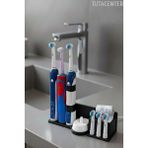 TUTACENTER Şarjlı Diş Fırçası Tutucu Stand ( 3 Diş Fırçalık Yuvası - 3 Başlık Yuvası - Diş Macunu Yuvalı ) - Siyah