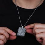 Tutaste Jewellery Içi Açıla Bilen Kare Allah Çevşen Muskalık Erkek 925 Ayar Gümüş Kolye