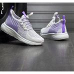 Tutinom Ortopedik Yumuşak Taban Günlük Yazlık Sneaker Spor Ayakkabı Pembe Lila Beyaz Anne Kız Kombini - Lila - Beyaz