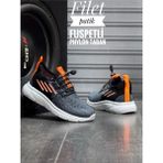 Tutinom Unisex Ortopedik Yumuşak Taban Günlük Yazlık Sneaker Spor Ayakkabı - Füme - Oranj
