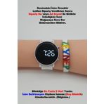 tutkanstore Beyaz Çocuk Saati Erkek / Kız Uyumlu İsme Özel Renkli Harf Bileklik Çocuk Kol Saati Yuvarlak