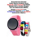 tutkanstore Dijital Saat Su Geçirmez Çocuk Saati Isme Özel Bileklik Hediyeli Kol Saati (PEMBE)
