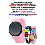 tutkanstore Dijital Saat Su Geçirmez Çocuk Saati Isme Özel Bileklik Hediyeli Kol Saati (PUDRA PEMBESİ)