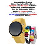 tutkanstore Dijital Saat Su Geçirmez Çocuk Saati Isme Özel Bileklik Hediyeli Kol Saati (SARI)