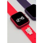 tutkanstore Kitty Figürlü Çocuk Kol Saati Su Geçirmez Kız Kol Saatleri 3 Yaş Üzeri Uyumludur (Kırmızı)