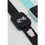 tutkanstore Kitty Figürlü Çocuk Kol Saati Su Geçirmez Kız Kol Saatleri 3 Yaş Üzeri Uyumludur (Siyah)