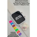 tutkanstore Pembe Yanaklı Tavşan Figürlü Dijital Çocuk Kol Saati (BEYAZ) Isme Özel Bileklik