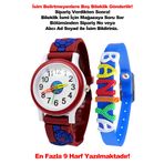 tutkanstore Taraftar Çocuk Kol Saati İsme Özel Bileklik Zamanı Öğretici Bordo Mavi 3 Yaş Üzeri