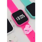 tutkanstore Tavşan Figürlü Çocuk Kol Saati Dijital Led Kız Erkek Kol Saatleri 3 Yaş Üzeri Uyumludur (Pembe)