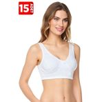 Tutku 15'li Paket%100 Pamuk Penye Yarım Atlet Lambada Sütyen, Beyaz, 85 Beden