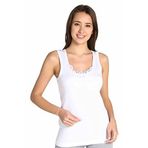 Tutku-3'lü Tutku Kadın Ribana Geniş Askılı Güpürlü Atlet-Beyaz-XL