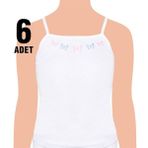 Tutku 6'lı İp Askılı İşlemeli Kız Çocuk Atlet