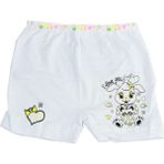 Tutku 6'lı Paket Baskılı Elastan Kız Çocuk Külot Boxer Şort - 9 - 10 Yaş - Beyaz