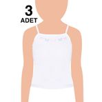 Tutku BEYAZ-4 Beyaz 3 Adet İp Askılı Kız Atlet