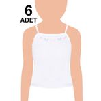 Tutku BEYAZ-6 Beyaz 6 Adet İp Askılı Kız Atlet