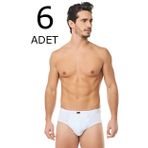 Tutku Beyaz 6 Numara %100 Pamuklu Beyaz 6'lı Paket Erkek Slip Külot