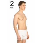 Tutku ELF568T0114CCM2 Beyaz 2 li Paket Likralı Erkek Boxer
