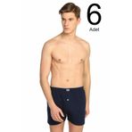 Tutku ELF568T0117CCM6 Lacivert 6 lı Paket Penye Düğmeli Erkek Boxer