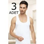 Tutku Elit 1001 BEYAZ-2 Beyaz Pamuklu 3 Adet Penye Atlet